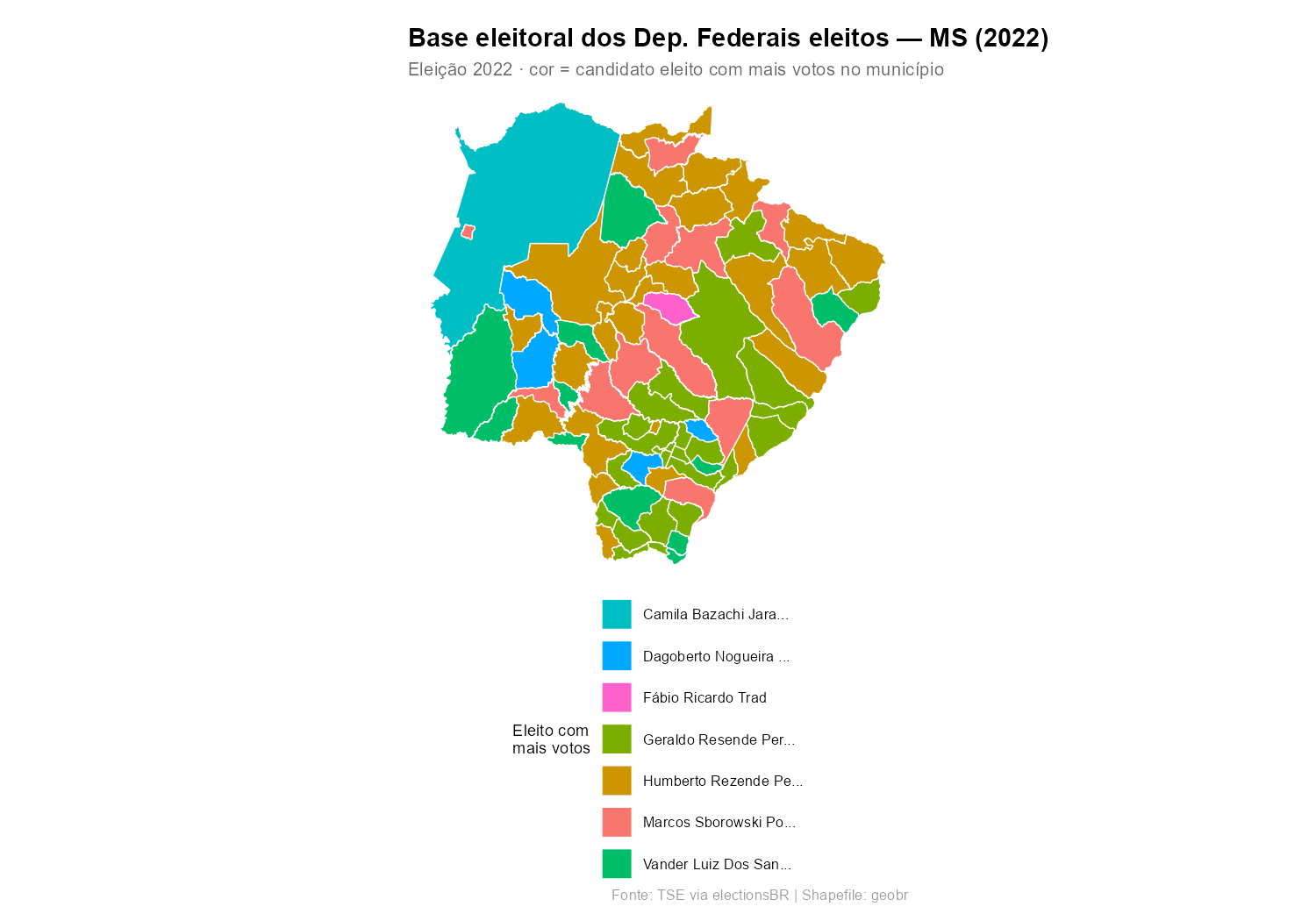 Base eleitoral dos Dep. Federais eleitos — MS (2022)