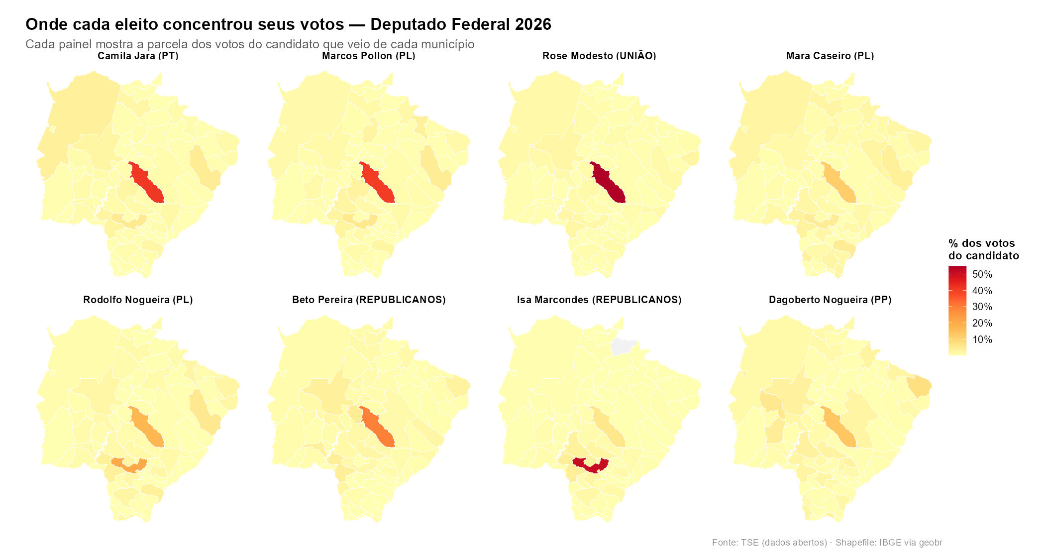 Base eleitoral dos deputados federais eleitos em 2026